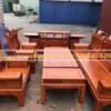 Combo bộ bàn ghế âu á hộp + kệ tivi gỗ hương đá