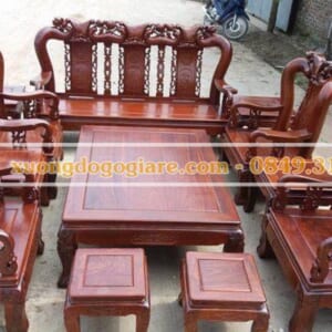 Bộ bàn ghế gỗ hương tay 12