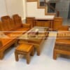Combo bộ bàn ghế âu á hộp + kệ tivi gỗ Gõ ĐỎ
