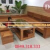 Bàn ghế sofa góc gỗ sồi