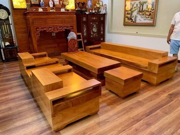Các mẫu sofa nguyên khối gỗ gõ đỏ, hương đá