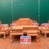 Bàn ghế sơn thuỷ chân 10 gỗ hương đá hàng dày vân vip